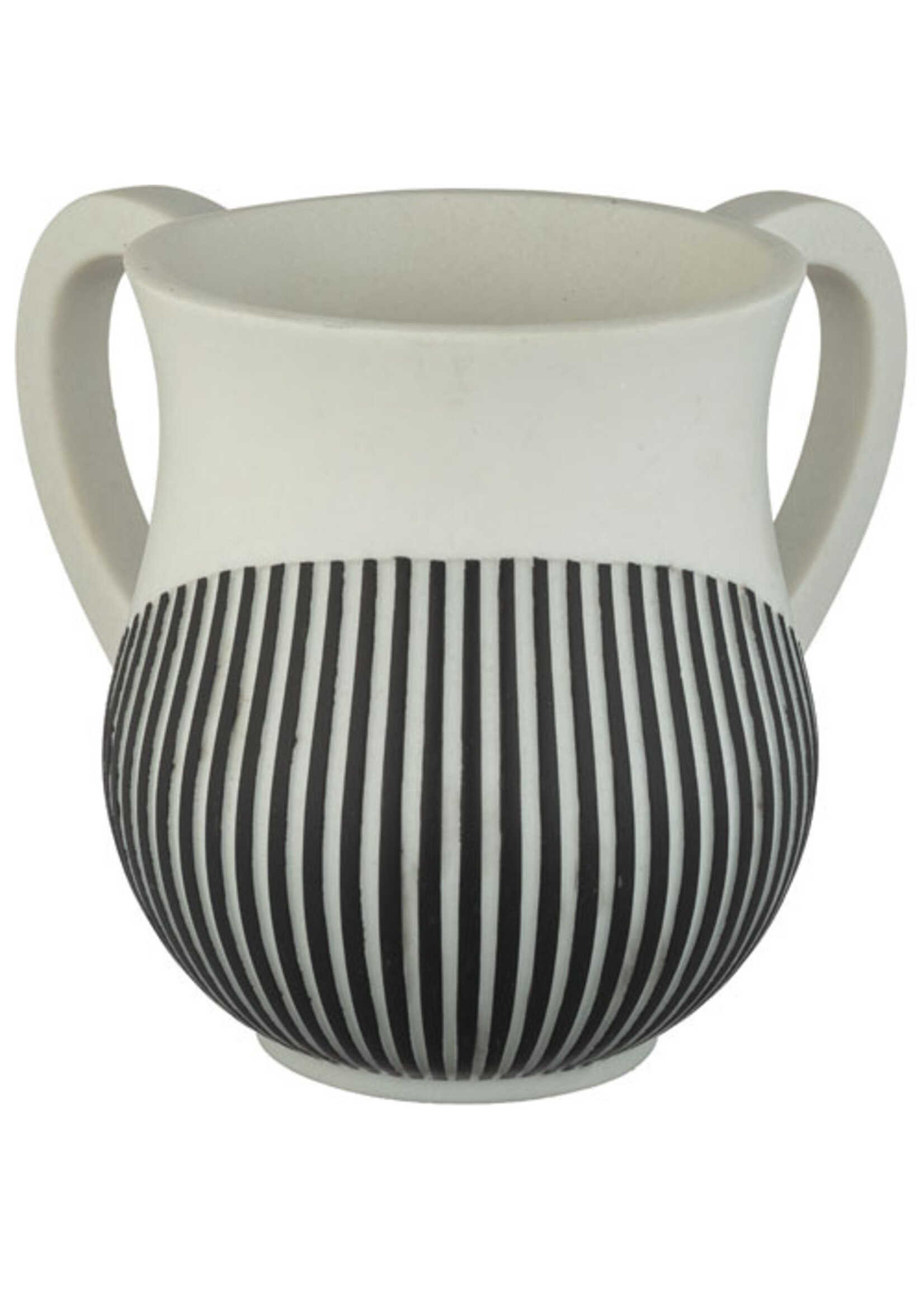 WASHING CUP WHITE WITH BLACK LINES