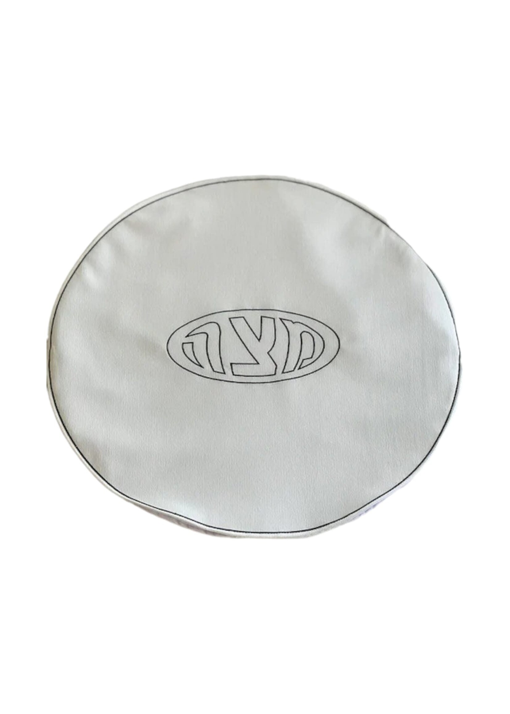 MATZAH COVER WHITE CORDUROY BLACK EMBROIDERED "PESACH"