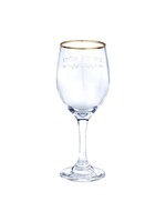 ELIYAHU CUP GLASS WITH GOLD RIM FROSTED "KOS SHEL ELIYAHU"