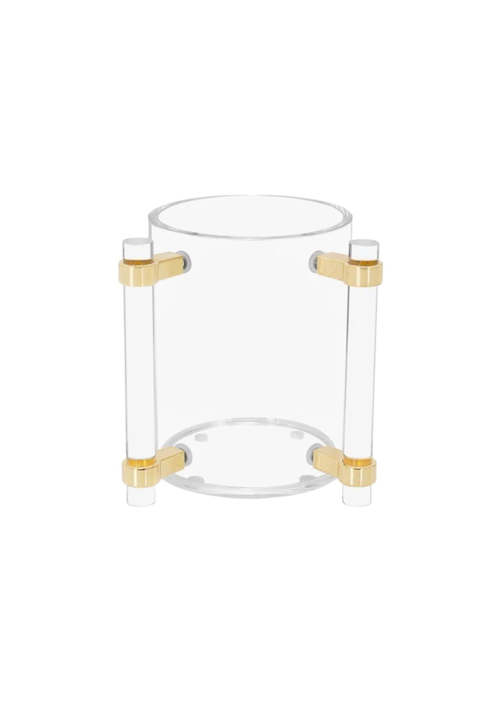 WASHING CUP ACRYLIC GOLD ALUMINUM ACCENTS