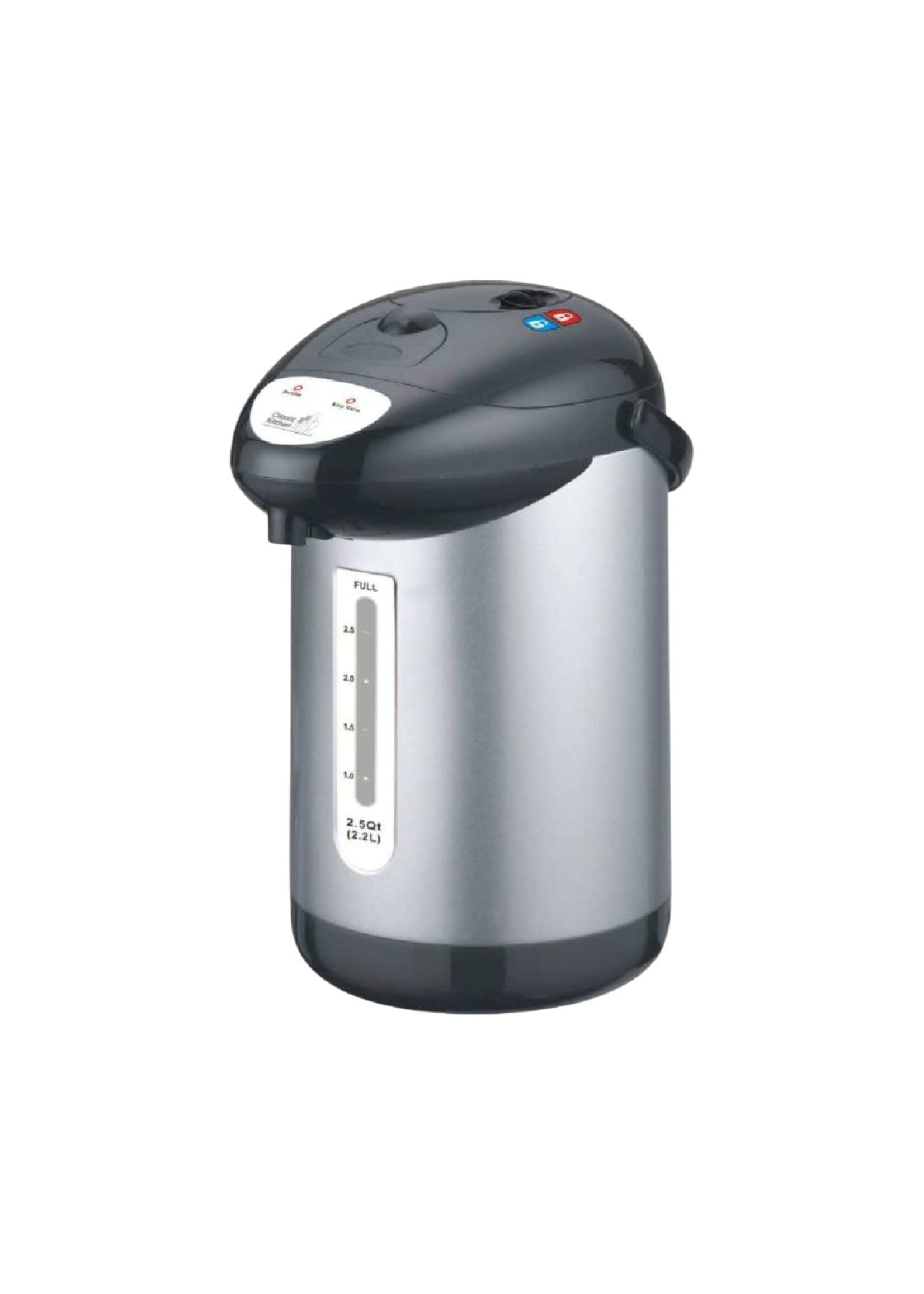 HOT WATER KETTLE MANUAL PUMP 10 CUPS / 2.5QT BRUSHED CHROME