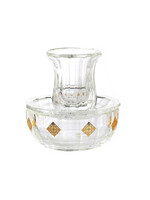 MAYIM ACHARONIM CRYSTAL  WITH LASER CUT GOLD DECALS