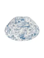 KIPPAH FLORAL BLUE TOILE