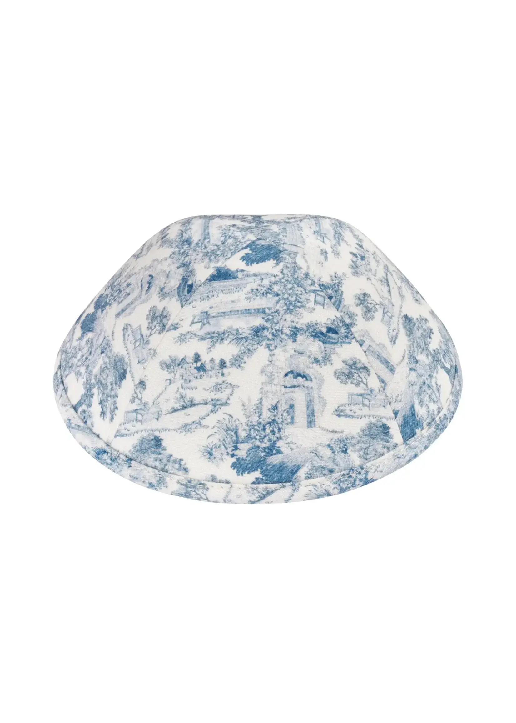 KIPPAH FLORAL BLUE TOILE