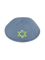 KIPPAH DENIM WITH NEON JEWISH STAR