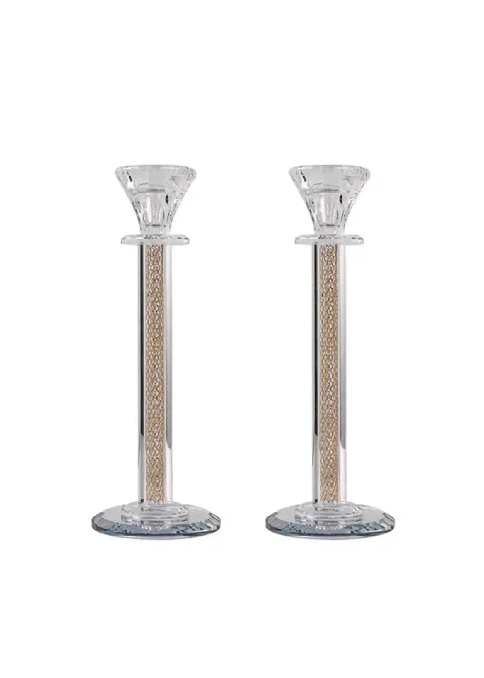 CANDLE HOLDER GOLD MESH 10"