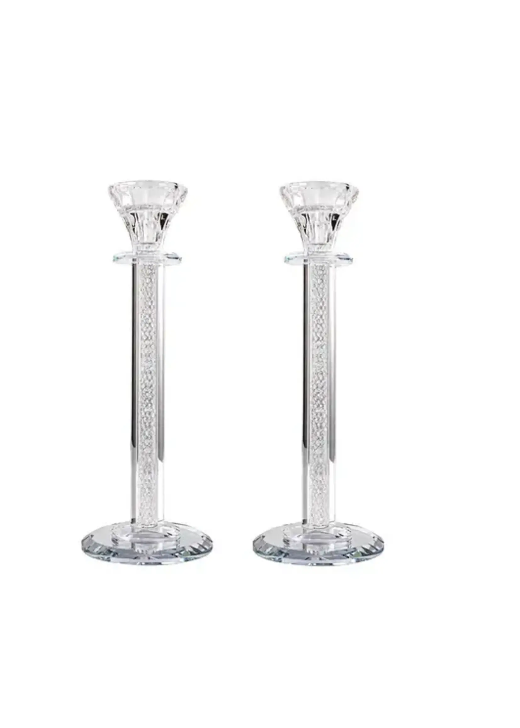 CANDLE HOLDER SILVER MESH 10"