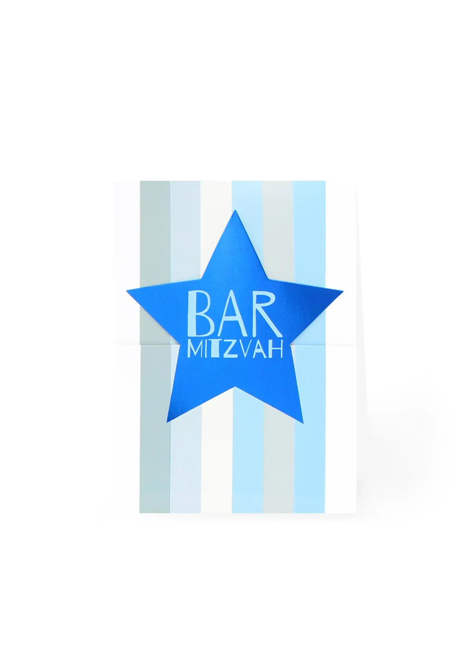 BAR MITZVAH BLUE STAR GREETING CARD