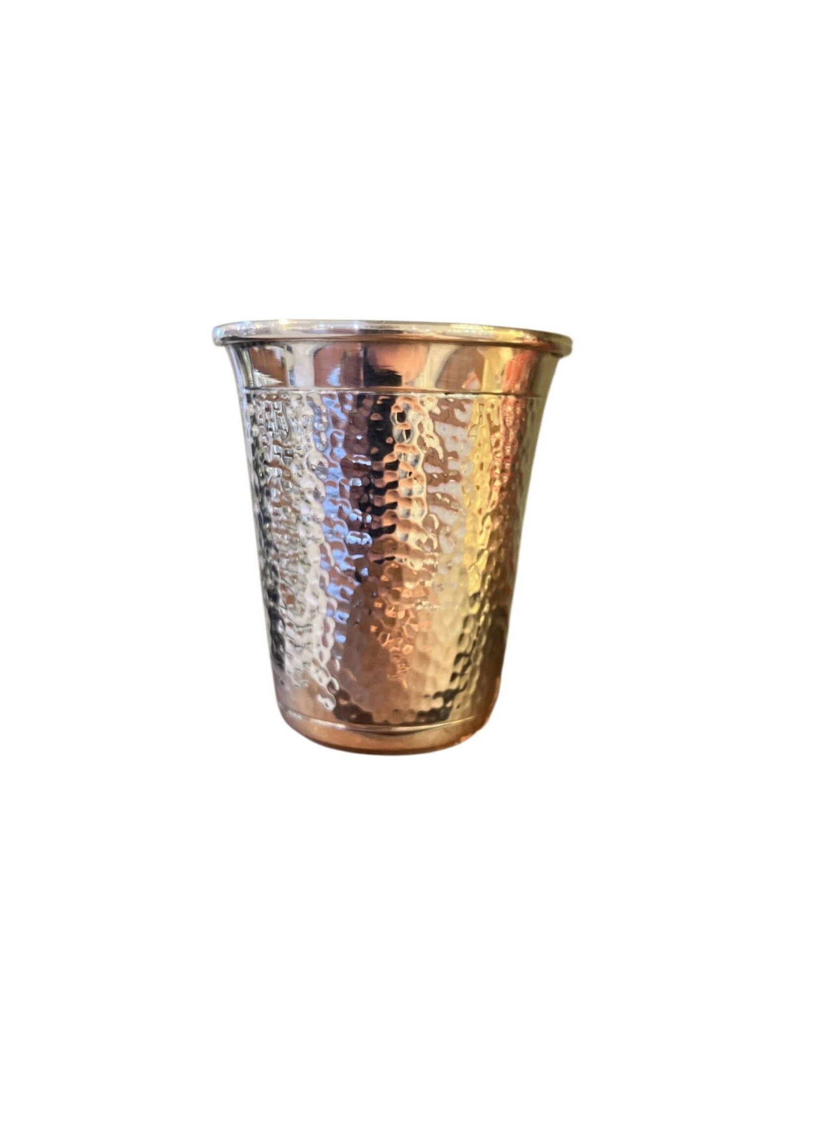 KIDDUSH CUP SMALL HAMMERED SILVER DIP