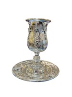 KIDDUSH CUP STEM  SET FLOURISH SILVER DIP