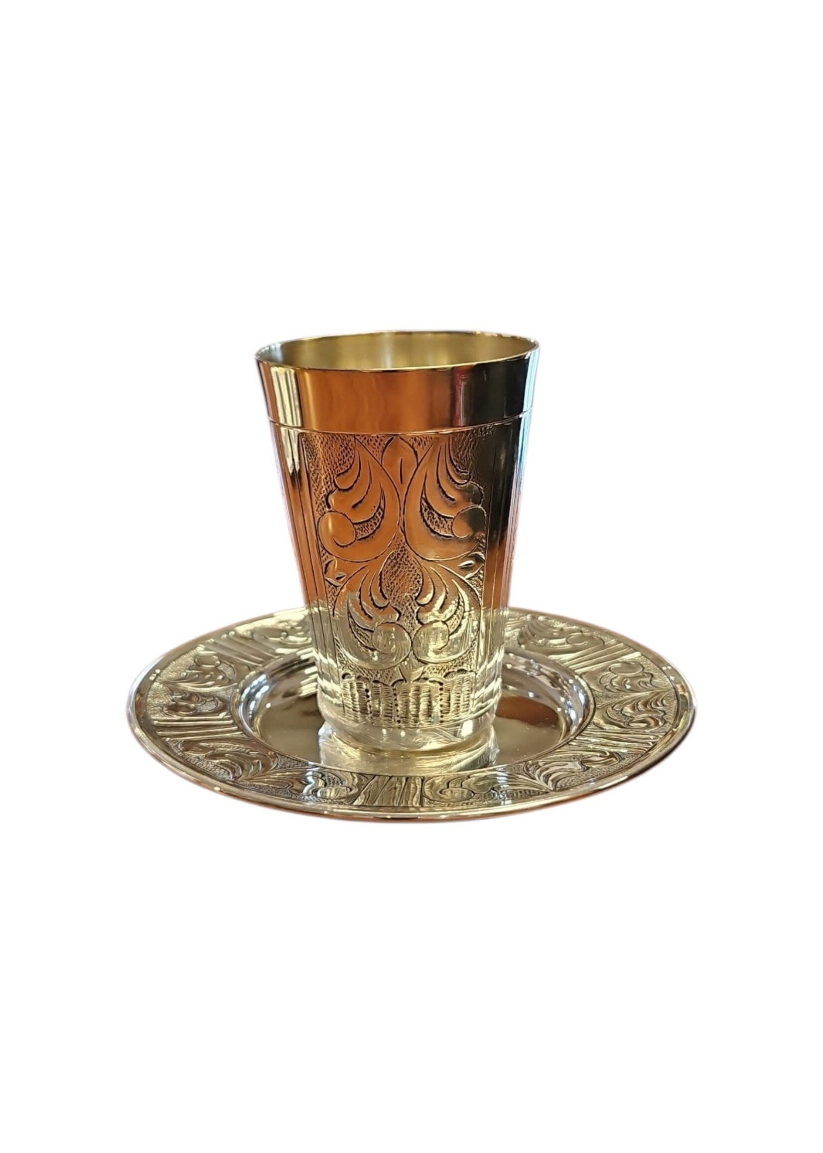 KIDDUSH CUP SET FLOURASHES SILVER DIP