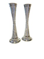 CANDLESTICKS CONE RIKOA MEDIUM SILVER DIP 10"