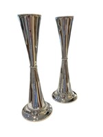 CANDLESTICKS CONE HALAK MEDIUM SILVER DIP 10"