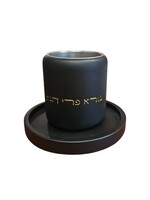 KIDDUSH CUP GOLD ON BLACK CEMENT