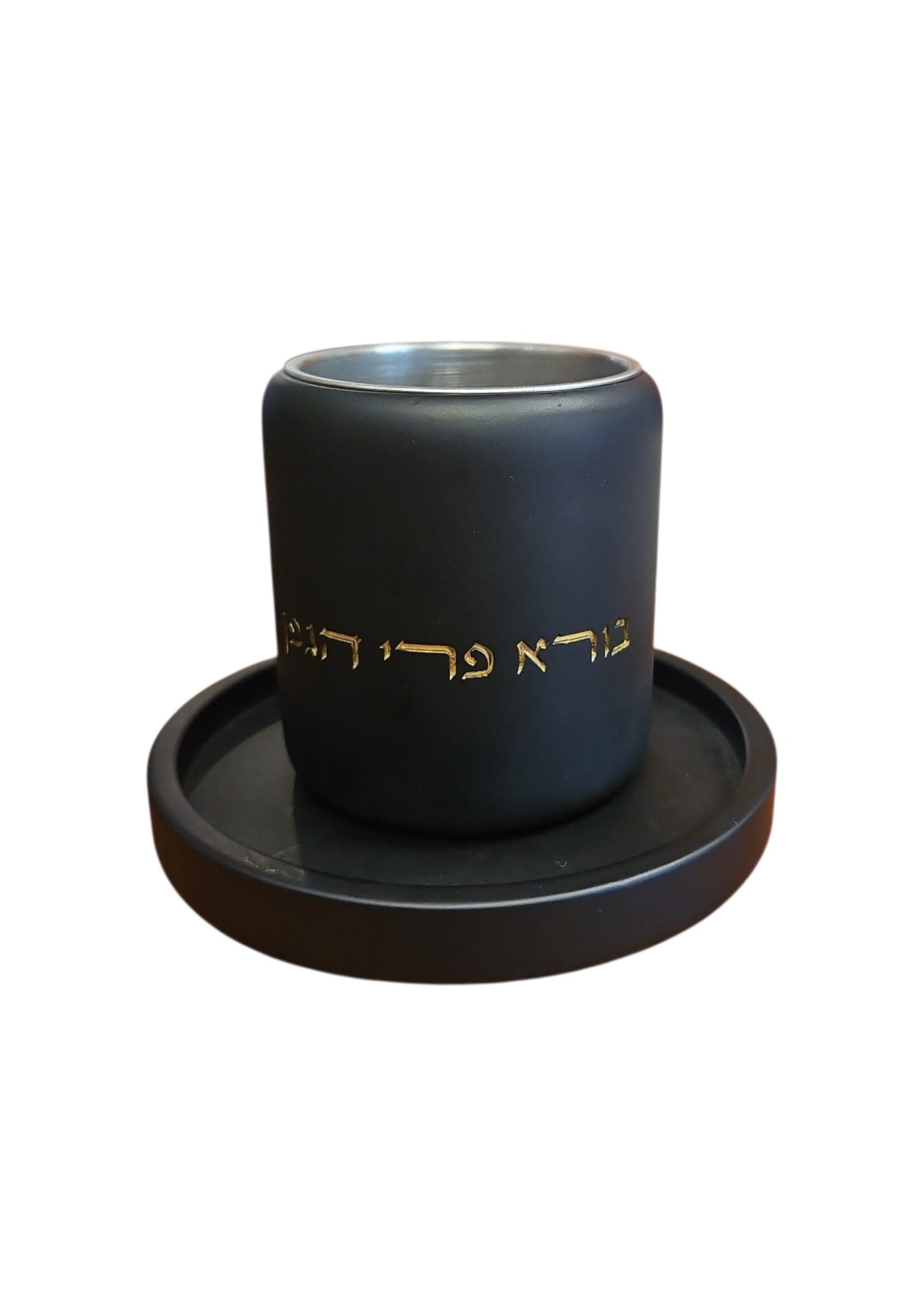 KIDDUSH CUP GOLD ON BLACK CEMENT