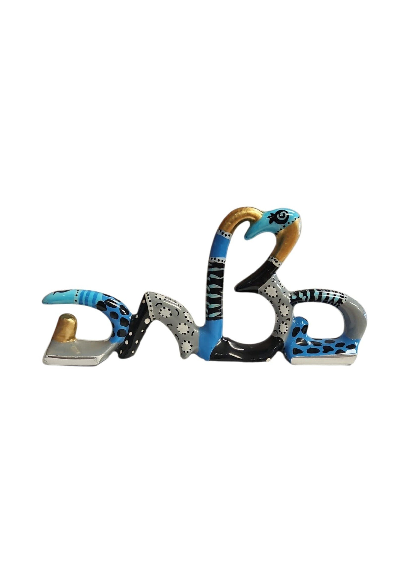 HATZLACHAH HEBREW  BLUE CALLIGRAPHIC SCULPTURE