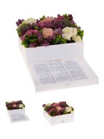 BENCHER SET ASHKENAZ WHITE ACRYLIC FLORAL ARRANGEMENT