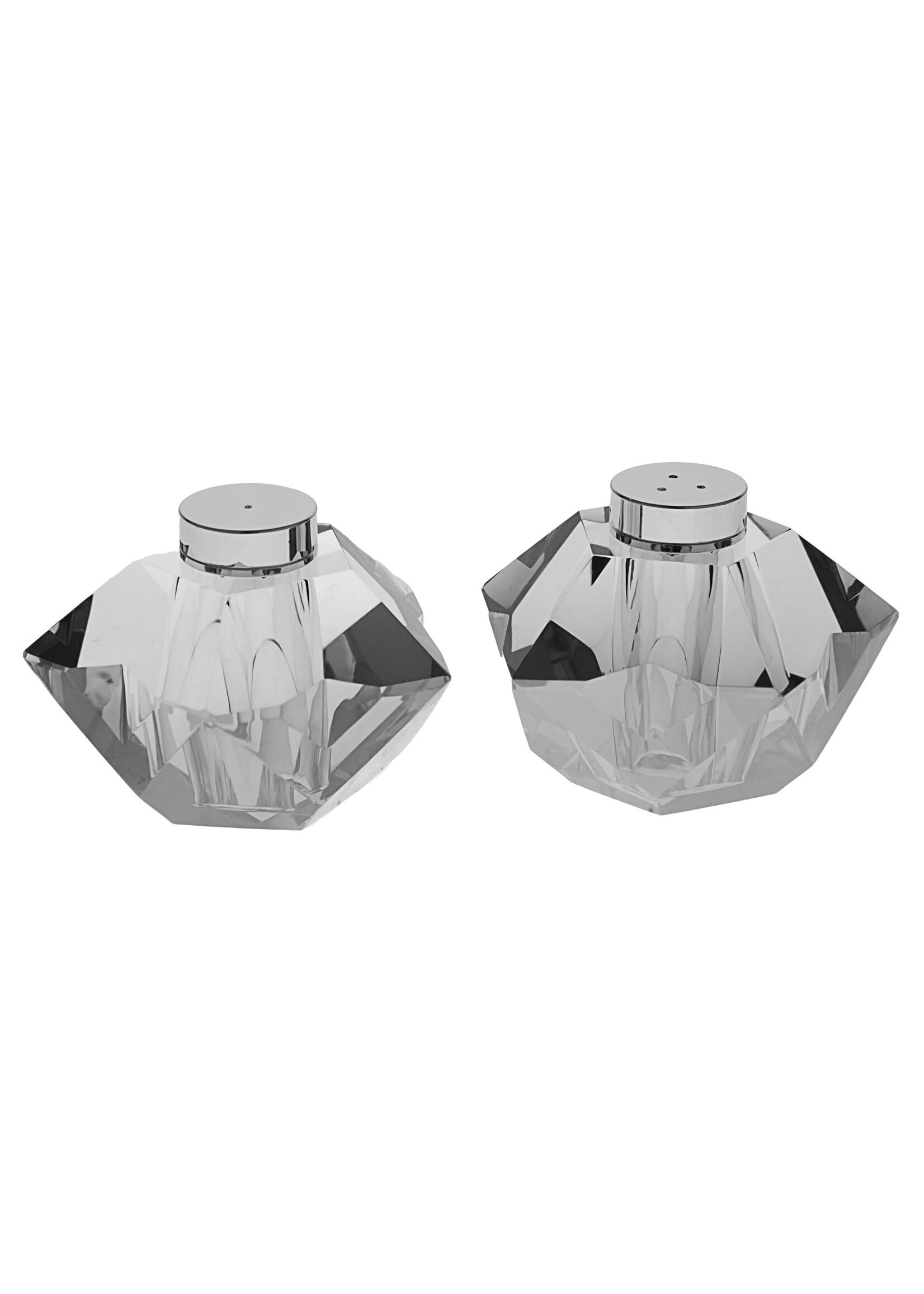 SALT AND PEPPER SILVER CRYSTAL SHAKERS