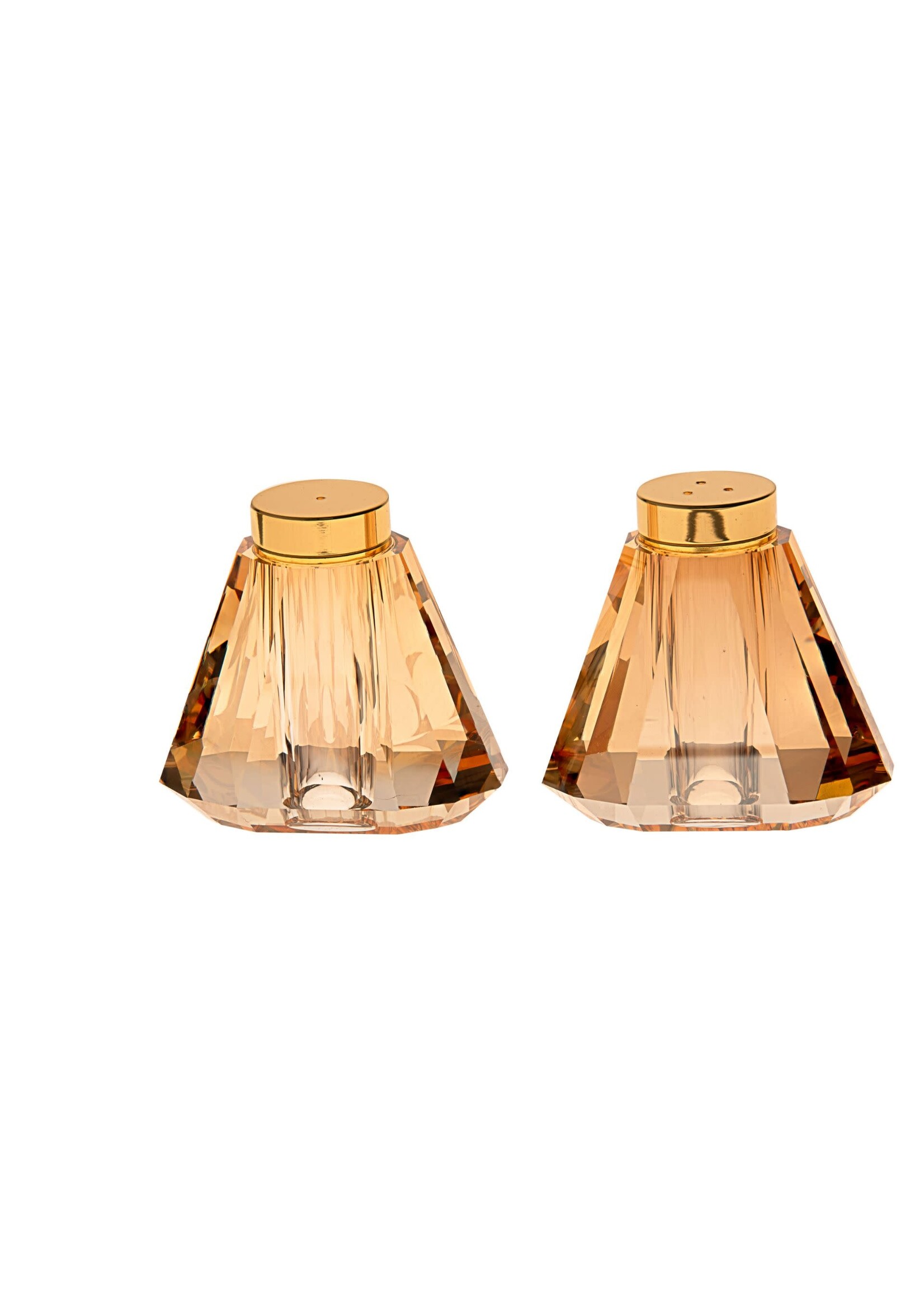 SALT AND PEPPER GOLD CRYSTAL SHAKERS TAPERED