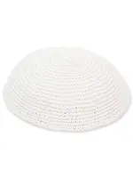 KIPPAH  WHITE KNIT STAR 20 CM