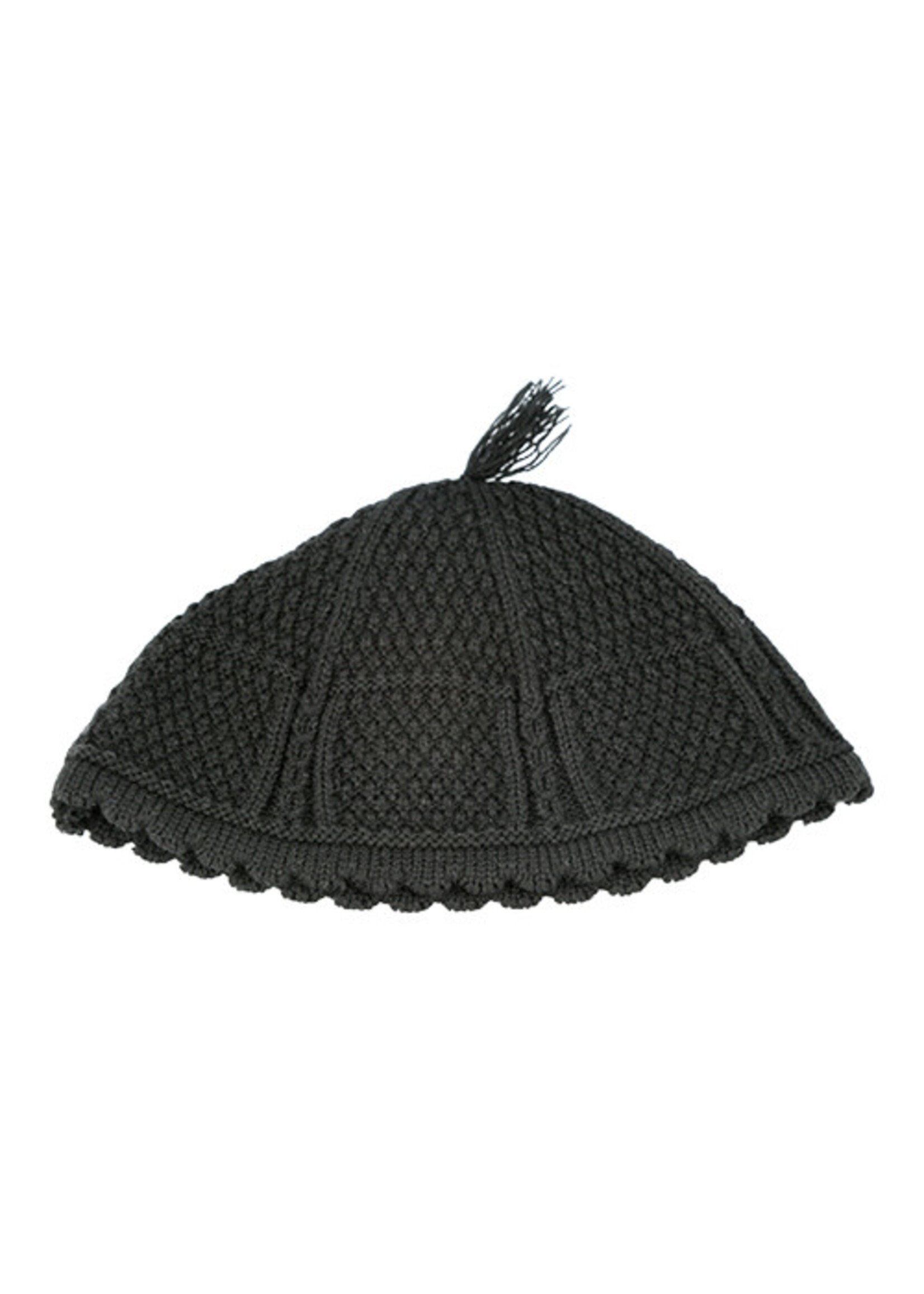 KIPPAH NACHMAN BLACK KNIT STAR 24 CM