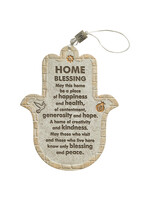 HOME BLESSING ENGLISH HAMSA  POLYRESIN STONE STYLE - DOVE & POMEGRANATE