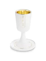 KIDDUSH CUP GOLDEN "BOREI PRI HAGEFEN" POLYRESIN WITH STEM