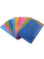 ALEF BET & NYMBERS STENCIL SMALL - ASSORTED COLORS