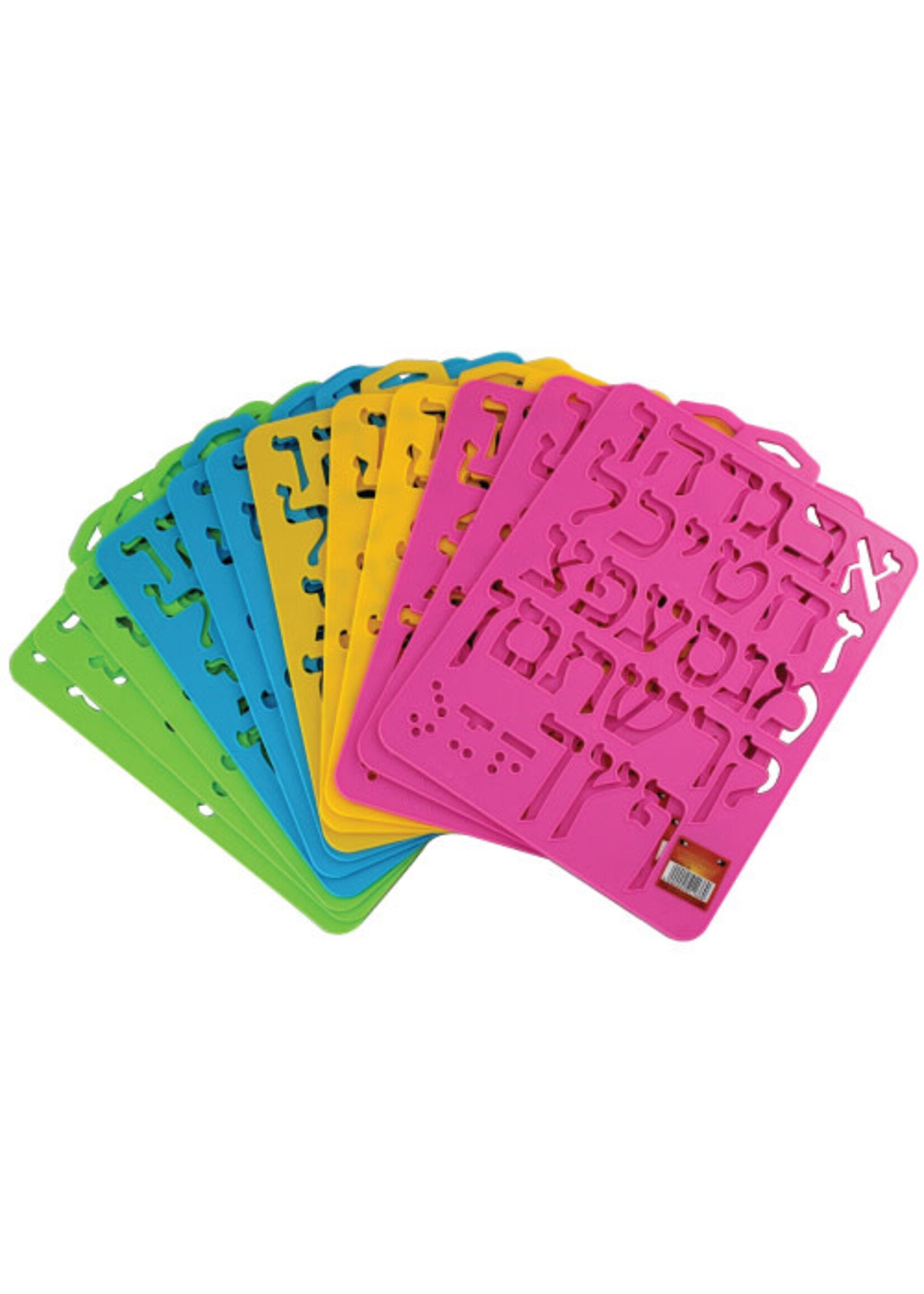 ALEF BET STENCIL LARGE - ASSORTED COLORS