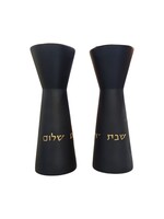 CANDLE HOLDER BLACK CEMENT TAPERED