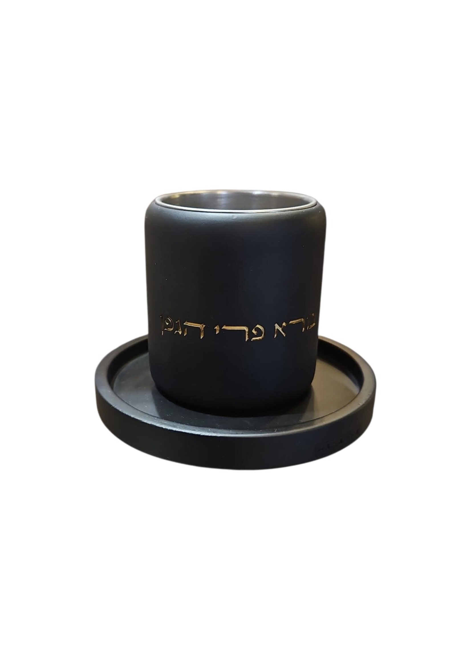 KIDDUSH CUP GOLD ON BLACK CEMENT