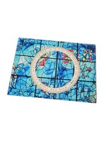 SHABBAT BOARD GLASS CHAGALL BLUE STAINED GLASS