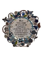 HOME BLESSING ENGLISH DUAL CIRCLE COLORFUL POMEGRANATES & BUTTERFLIES