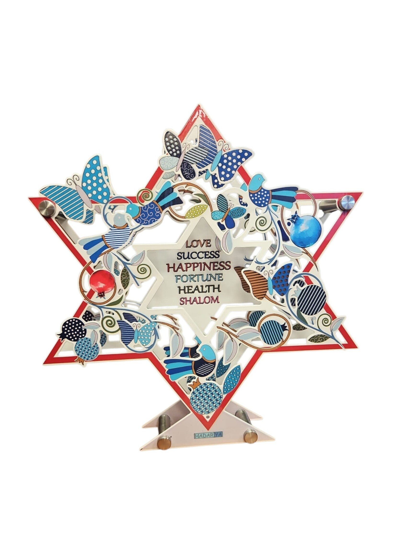 SEVEN BLESSING ENGLISH DUAL STAR BLUE POMEGRANATES & BUTTERFLIES ENGLISH