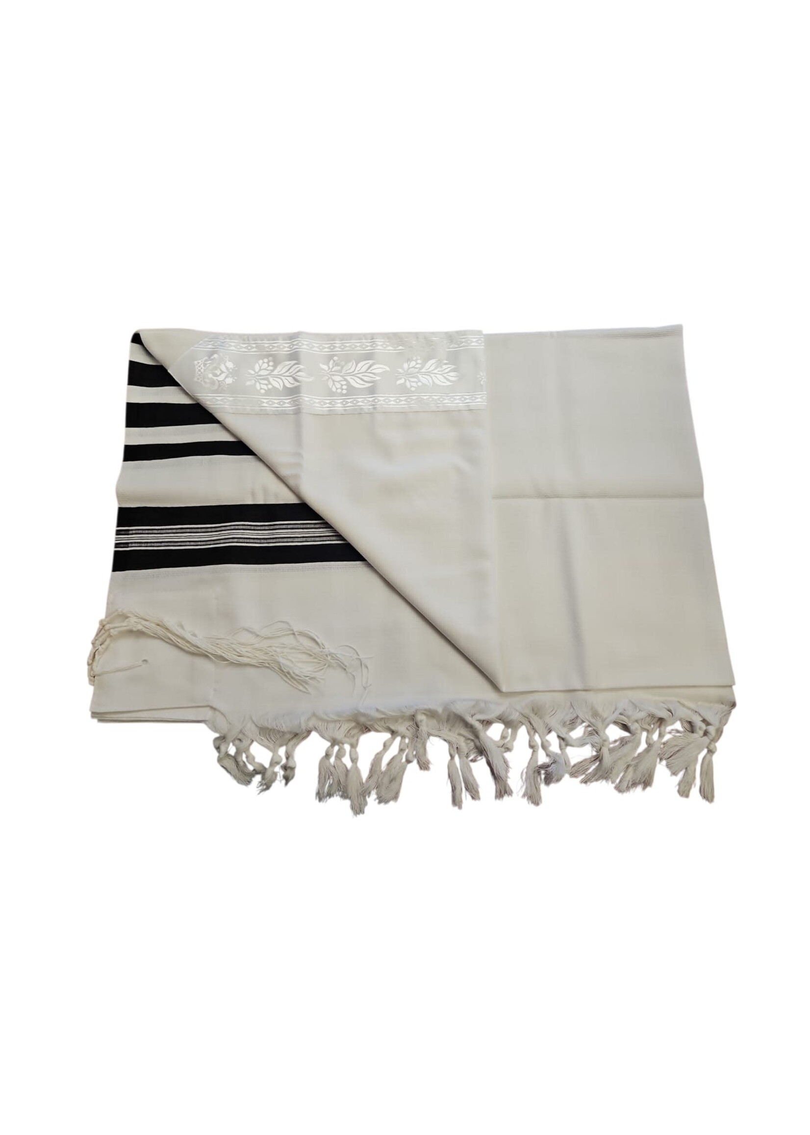 MMJ TALLIS WOOL ASHKENAZ BLACK NON-SLIP THIN MEYUCHAD