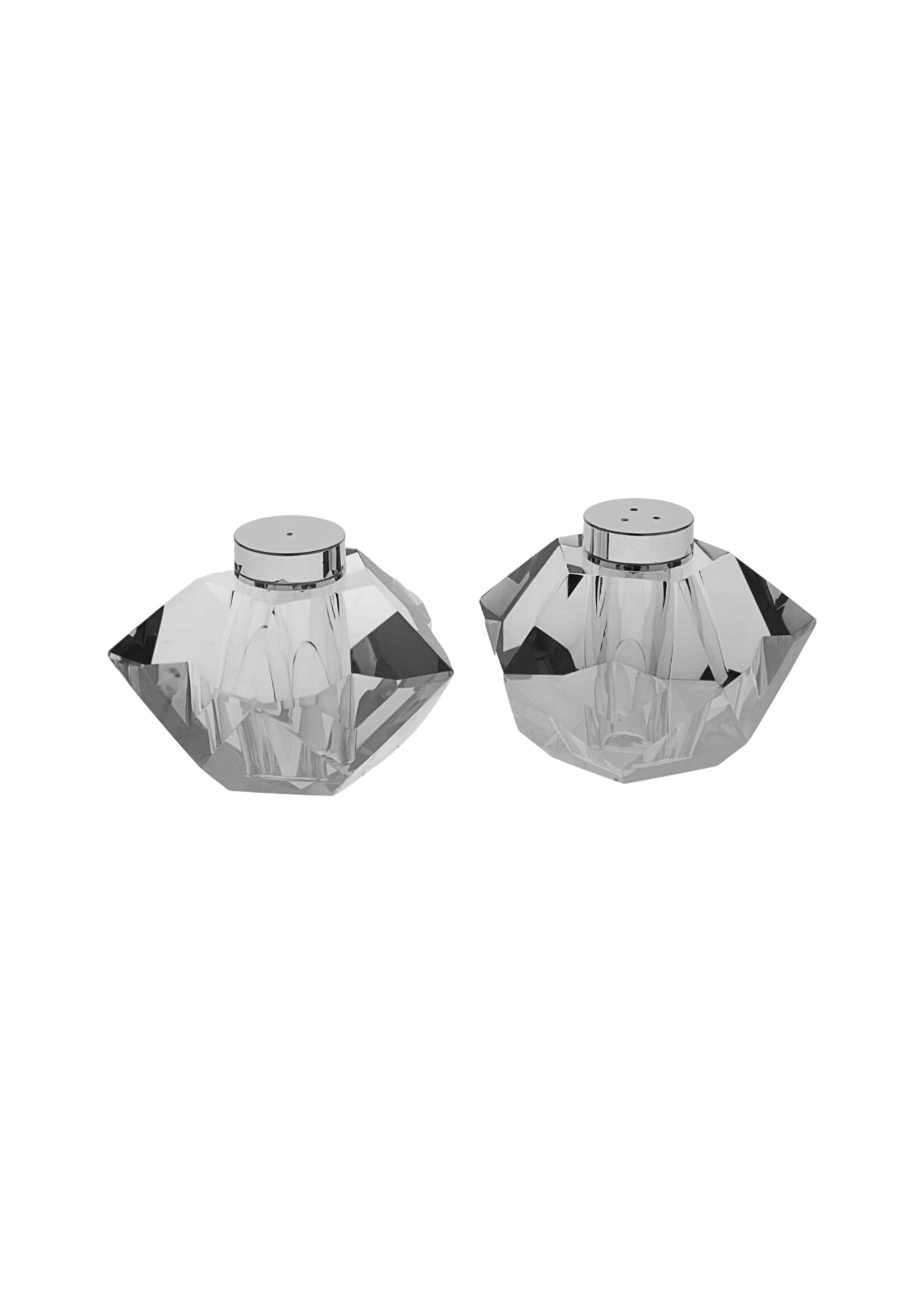 SALT AND PEPPER SILVER CRYSTAL SHAKERS