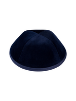 KIPPAH VELVET NAVY FLAT TOP WITH RIM