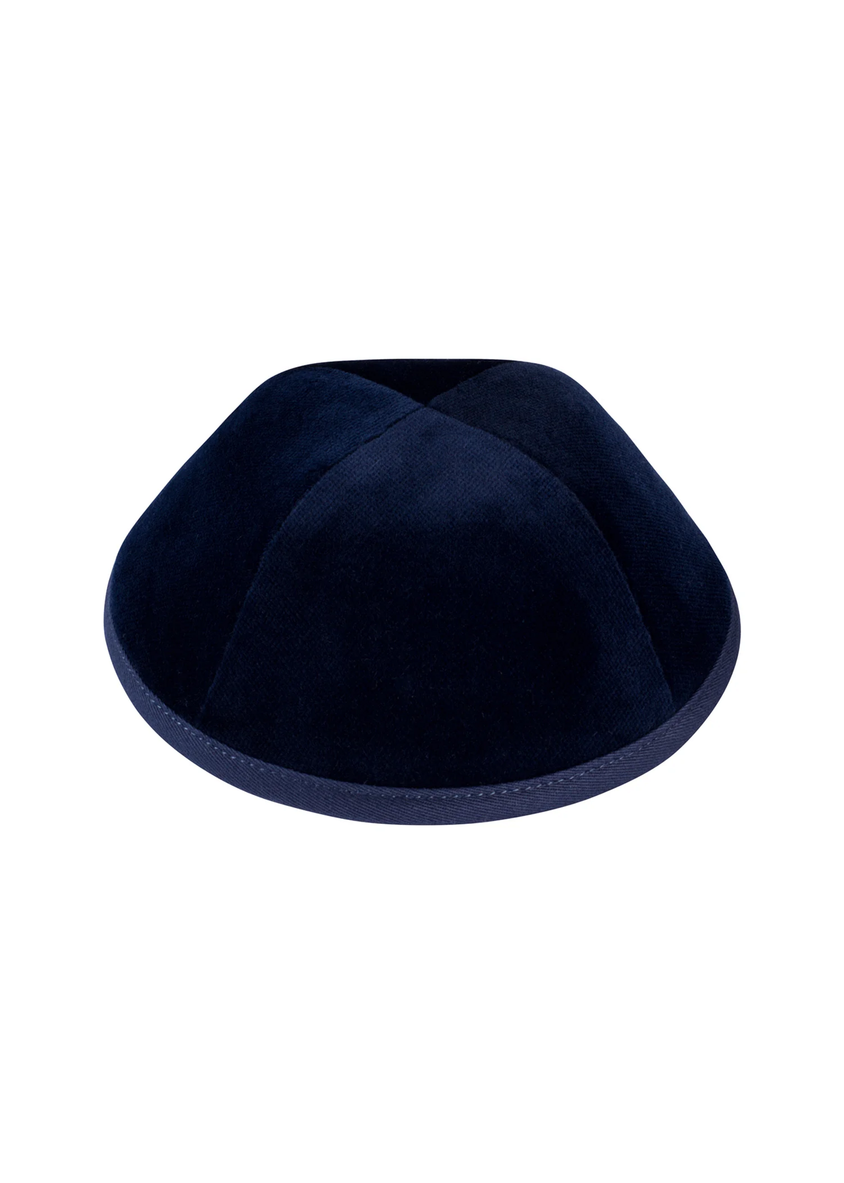 KIPPAH VELVET NAVY FLAT TOP WITH RIM