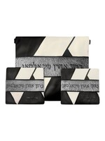 PREMIUM LEATHER & FUR TALLIS & TWO TEFILLIN BAG SET