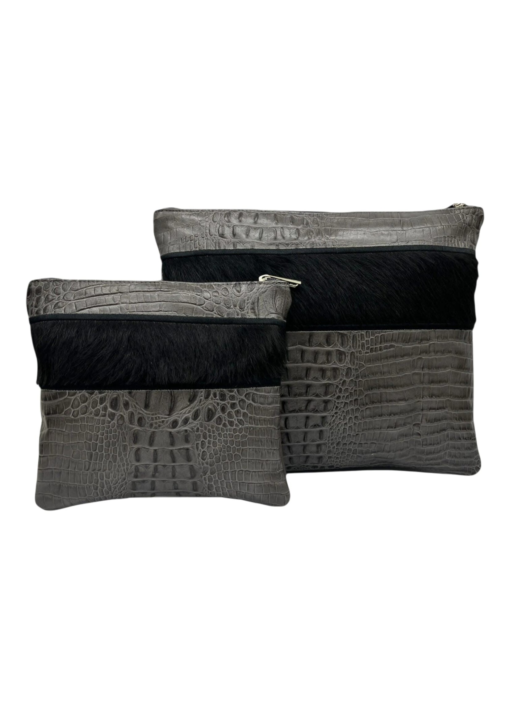 PREMIUM LEATHER & FUR TALLIS & TEFILLIN BAG SET