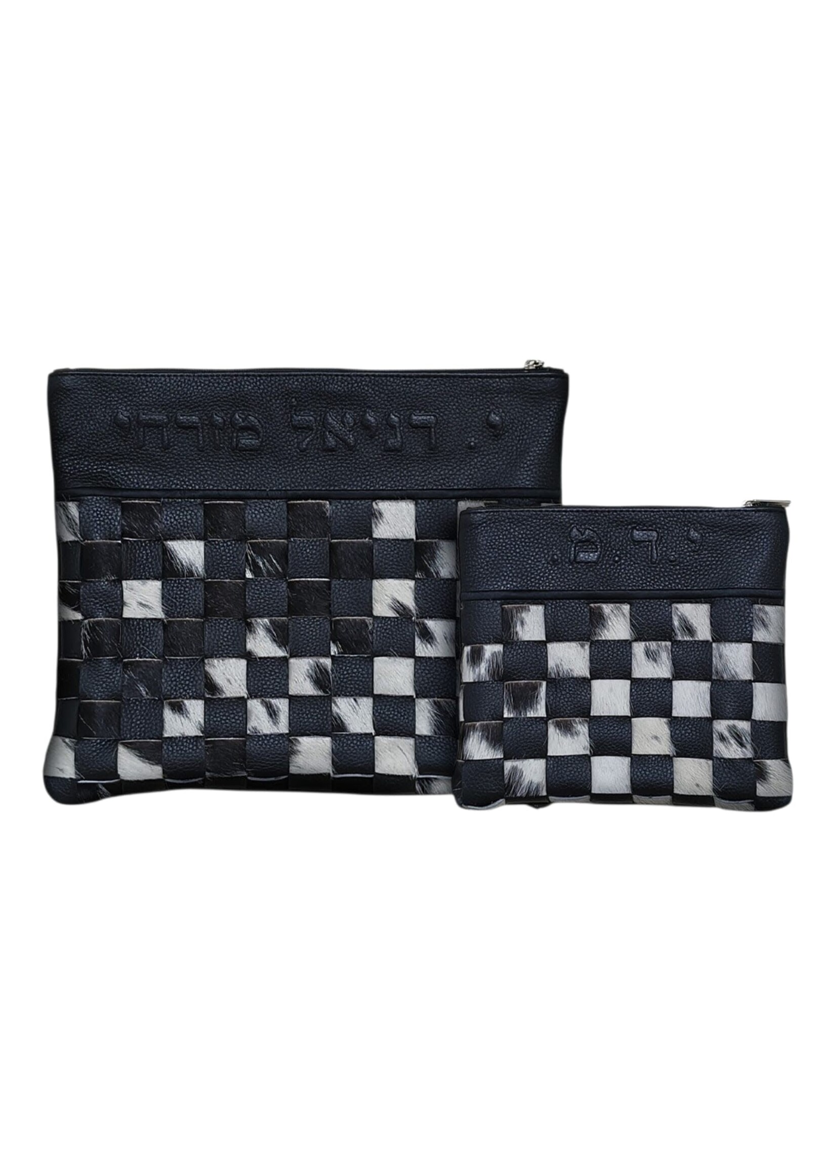 PREMIUM LEATHER & FUR TALLIS & TEFILLIN BAG SET