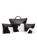 PREMIUM LEATHER & FUR TALLIS & TWO TEFILLIN BAG SET