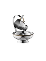 MAYIM ACHRONIM HANGING HAMMERED STEEL & GOLD TRIM