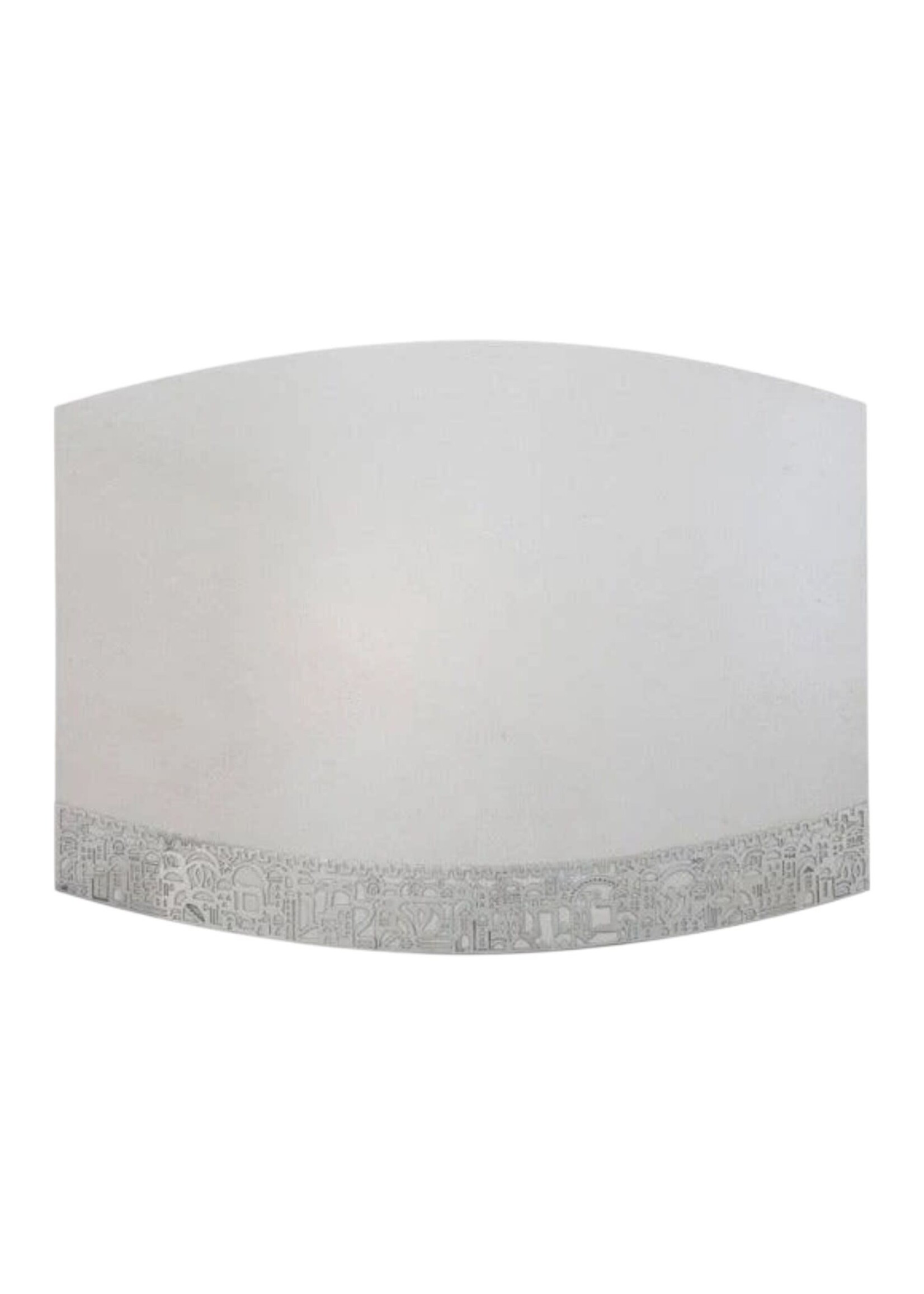 CHALLAH BOARD WHITE CERAMIC & LASER CUT JERUSALEM DECAL