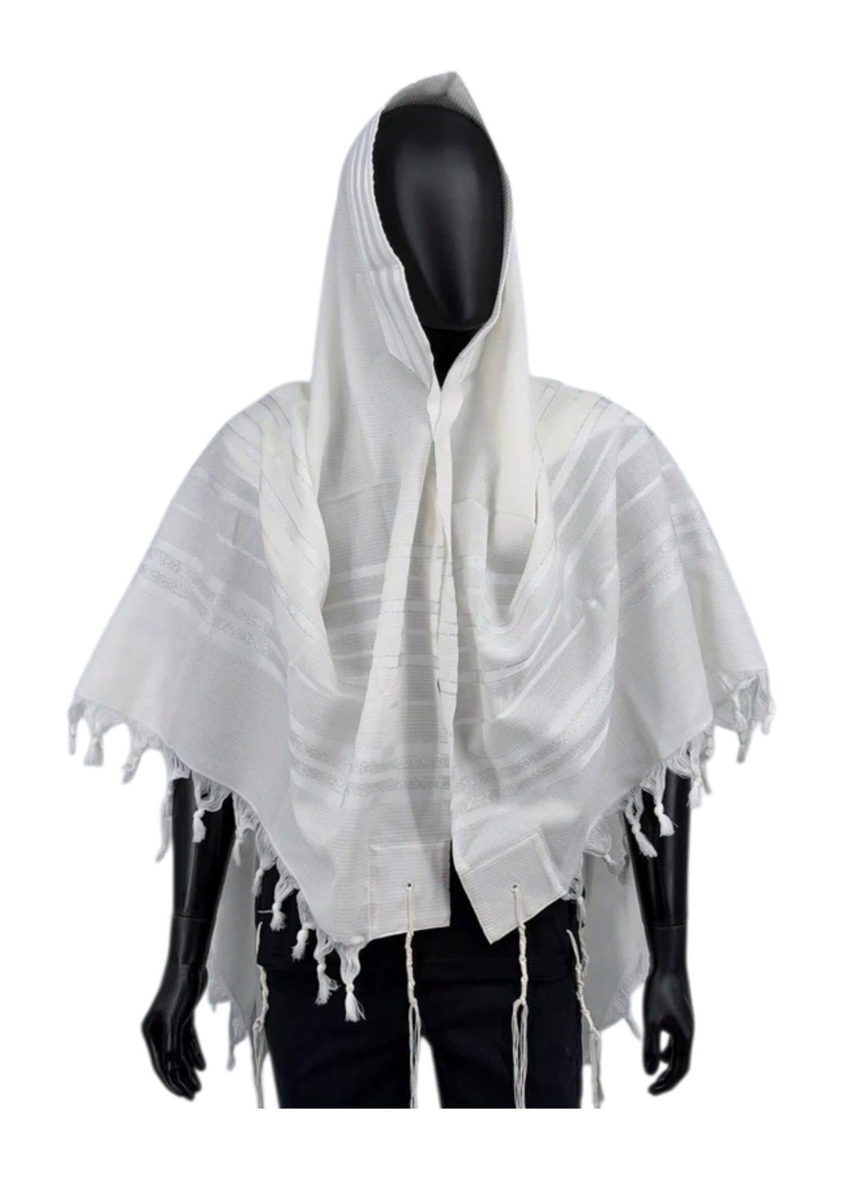 MMJ TALLIS WOOL ASHKENAZ NON-SLIP WHITE 60 THIN STRINGS