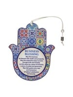 BUSINESS BLESSING HAMSA ENGLISH COLORFUL MOSAIC TILE STYLE