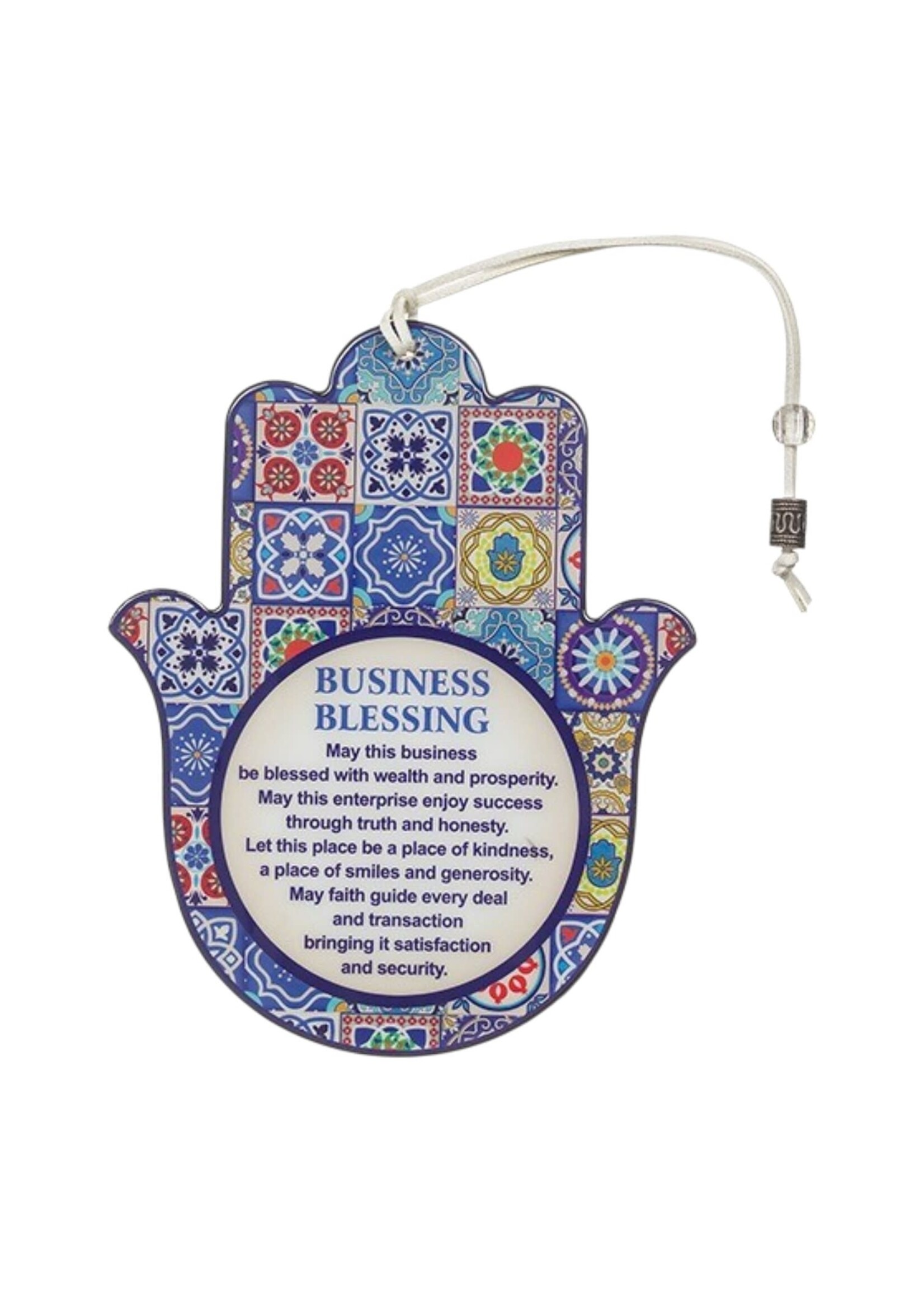 BUSINESS BLESSING HAMSA ENGLISH COLORFUL MOSAIC TILE STYLE