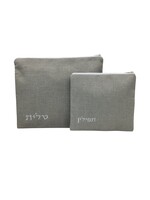 TALLIS & TEFILLIN SET GREY LINEN