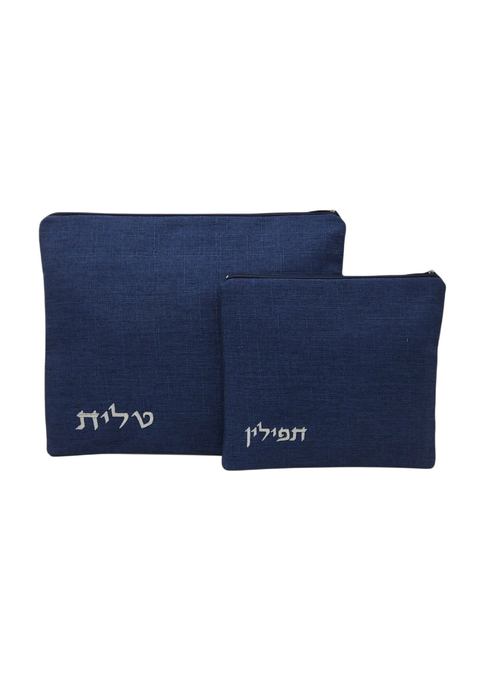 TALLIS & TEFILLIN SET NAVY LINEN