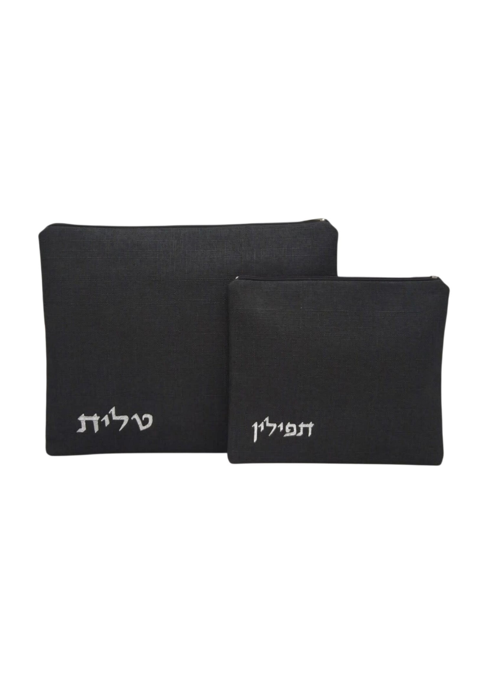 TALLIS & TEFILLIN SET BLACK LINEN